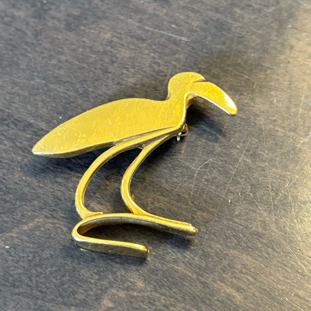 VINTAGE EGYPTIAN IBIS BROOCH MMA PAHMA METROPOLITAN MUSEUM ART BIRD PIN Signed.